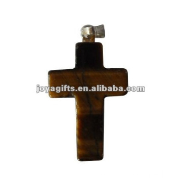 Tiger eye Gemstone Cross Pendant